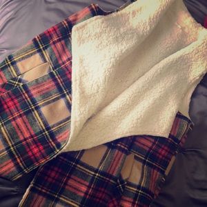 Plaid Maurices Wool Sherpa Plaid Vest